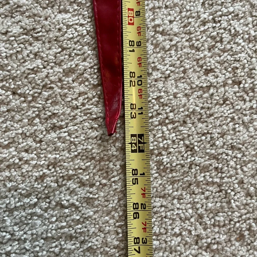 Wrap Around Tie Obi Belt Women Red Faux Leather Wide Cinch 84 Inch